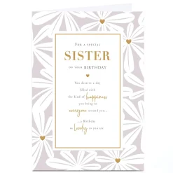 Personalised Birthday Card - A Birthday as Lovely as You Are, Sister