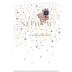 Personalised Birthday Card - Bear With Confetti Sprinkles, Nephew