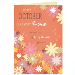 Personalised Birthday Card - October Happy Thoughts