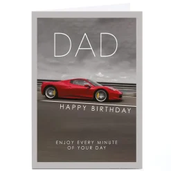 Personalised Birthday Card - Enjoy Every Minute Sports Car, Dad