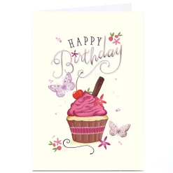 Personalised Birthday Card - Happy Birthday Cupcake