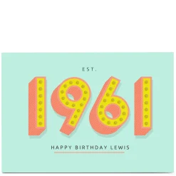 Personalised Birthday Card - Est. 1961