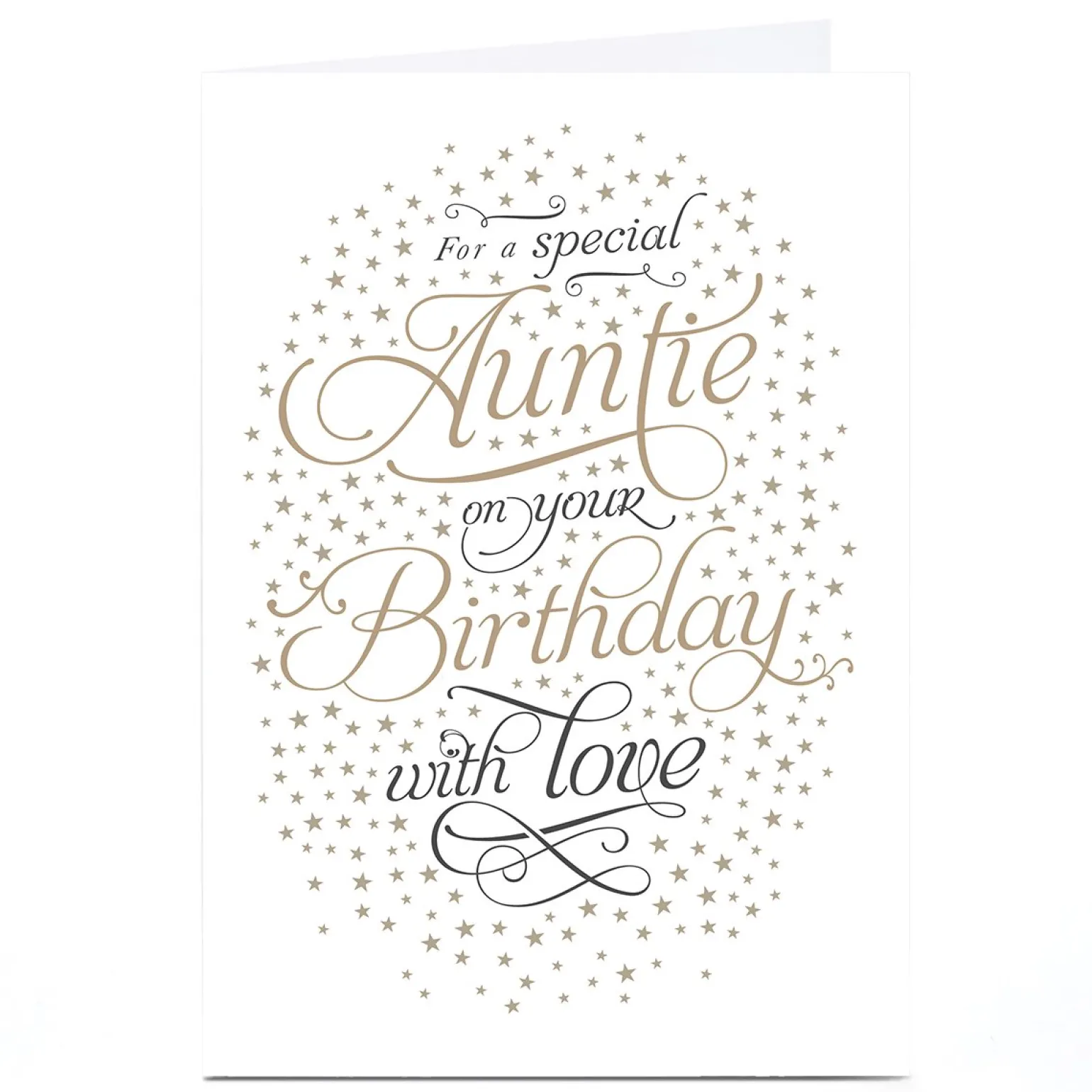 Personalised Birthday Card - Special Auntie Script and Stars