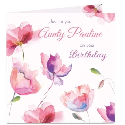 Personalised Birthday Card - Just For You, Flowers