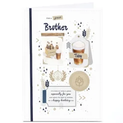 Personalised Birthday Card - Brother Time To Raise A Glass