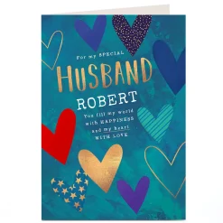 Personalised Birthday Card - Husband You Fill My Heart