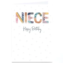 Personalised Birthday Card - Patchwork Letters, Niece