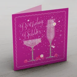 Personalised Birthday Card - Pink Birthday Bubbles