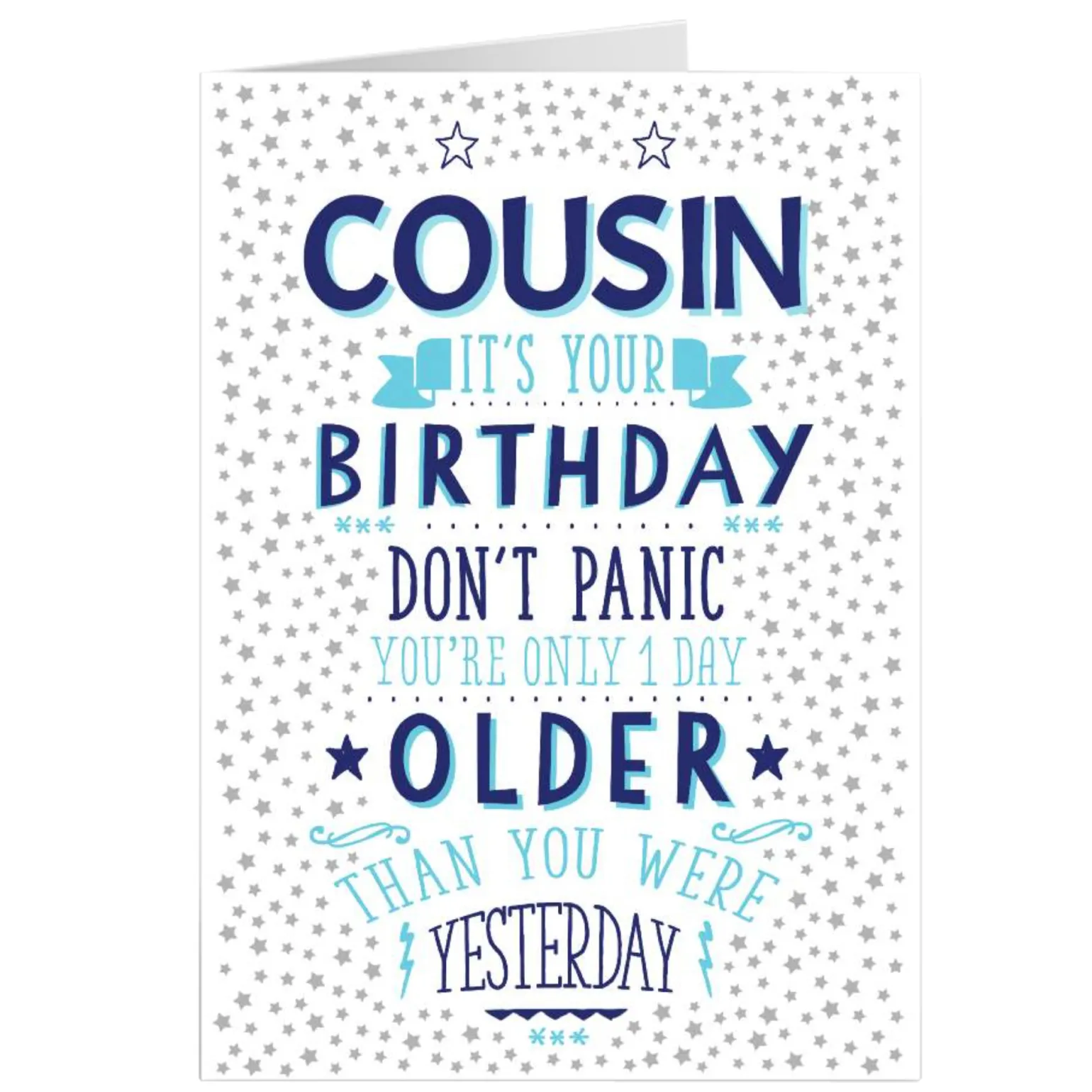 Personalised Birthday Card - One Day Older, Cousin