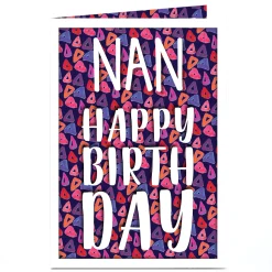 Personalised Birthday Card - Funky Triangles, Nan