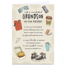 Personalised Birthday Card - Special Young Man, Grandson
