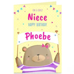 Personalised Birthday Card - Niece Cute Bear