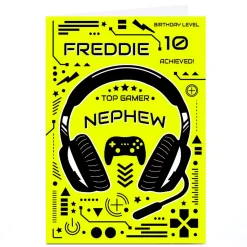 Personalised Birthday Card - Top Gamer Nephew, Any Age
