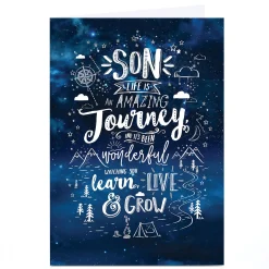 Personalised Birthday Card - Watching You Learn Live and Grow, Son