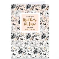 Personalised Birthday Card - Peach Florals, Special Mother In Law