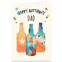 Personalised Birthday Card - Colourful Beer Bottles