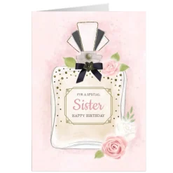 Personalised Birthday Card - Perfume Bottle, Sister