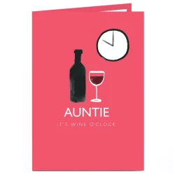 Personalised Birthday Card - It's Wine O'Clock