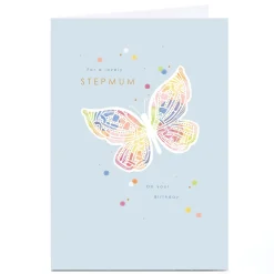 Personalised Birthday Card - Rainbow Butterfly, Stepmum