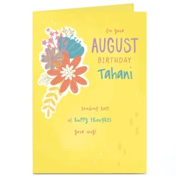 Personalised Birthday Card - August Happy Thoughts