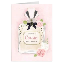 Personalised Birthday Card - Perfume Bottle, Cousin