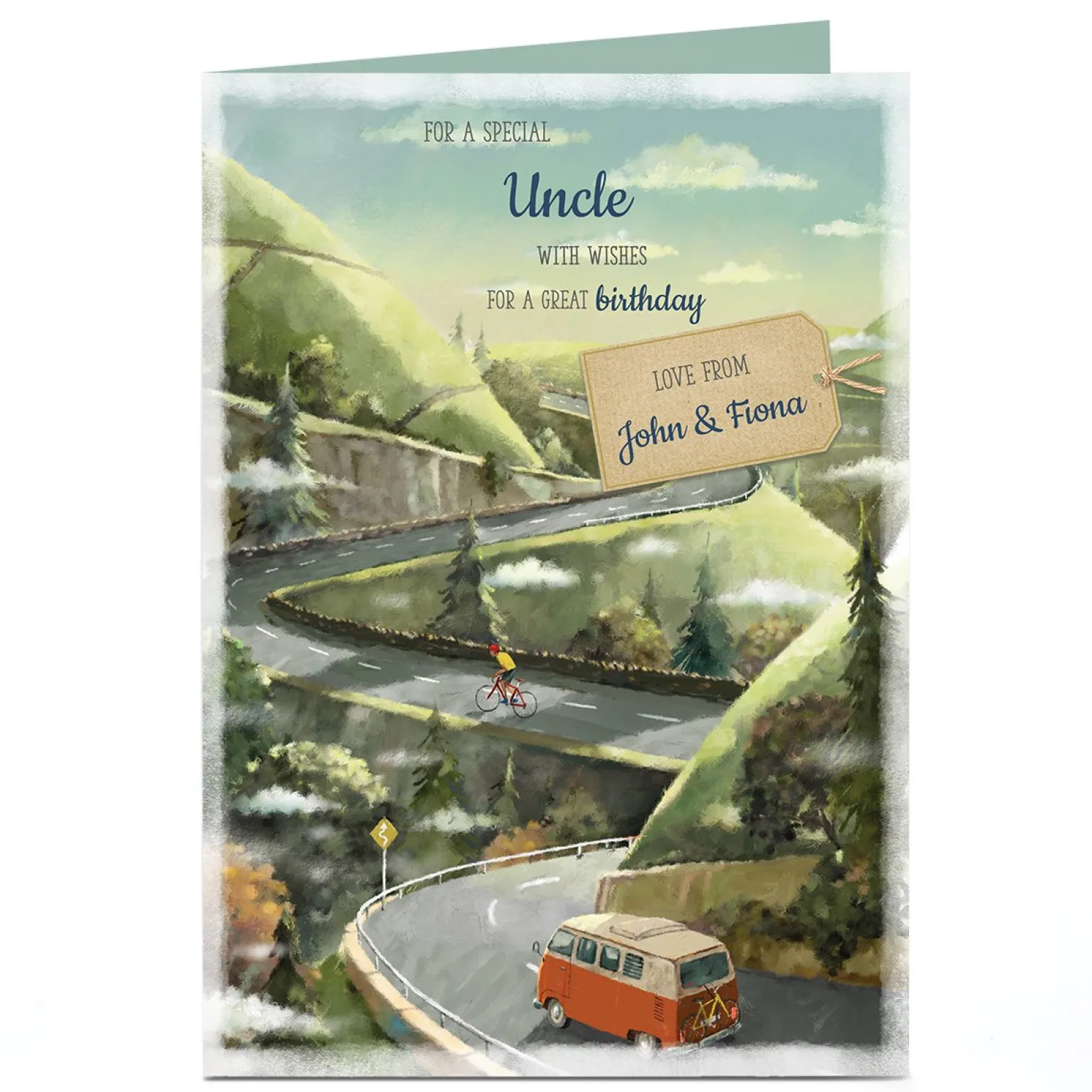 Personalised Birthday Card - Uncle Country Camper Van