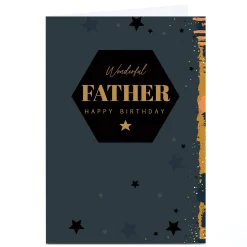 Personalised Birthday Card - Black and Gold, Wonderful Father