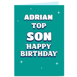 Personalised Birthday Card - Top Birthday, Son