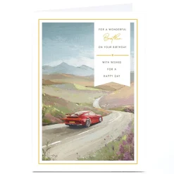 Personalised Birthday Card - Classic Car Countryside, Brother
