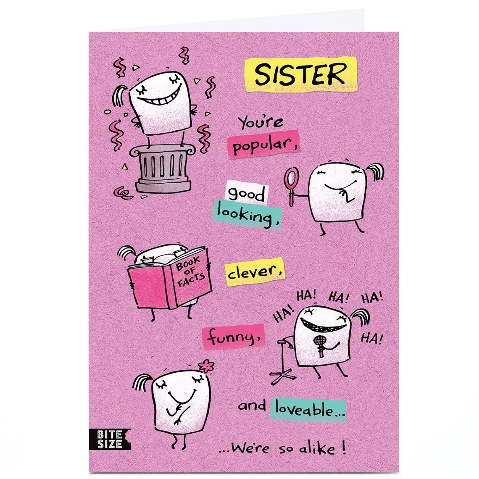Personalised Birthday Card - We're So Alike, Sister