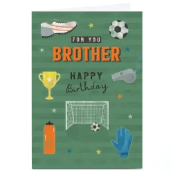 Personalised Birthday Card - Football Icons, Brother