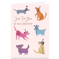 Personalised Birthday Card - Dogs In Party Hats