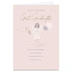 Personalised Birthday Card - Little Girl with Wings, Great Granddaughter