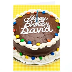 Personalised Birthday Card - Chocolate Cake