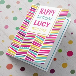 Personalised Birthday Card - Multicoloured Pattern