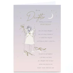 Personalised Birthday Card - Moonlit Fairy Swing, Daughter