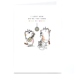 Personalised Birthday Card - Same Kind of Weird Unicorns