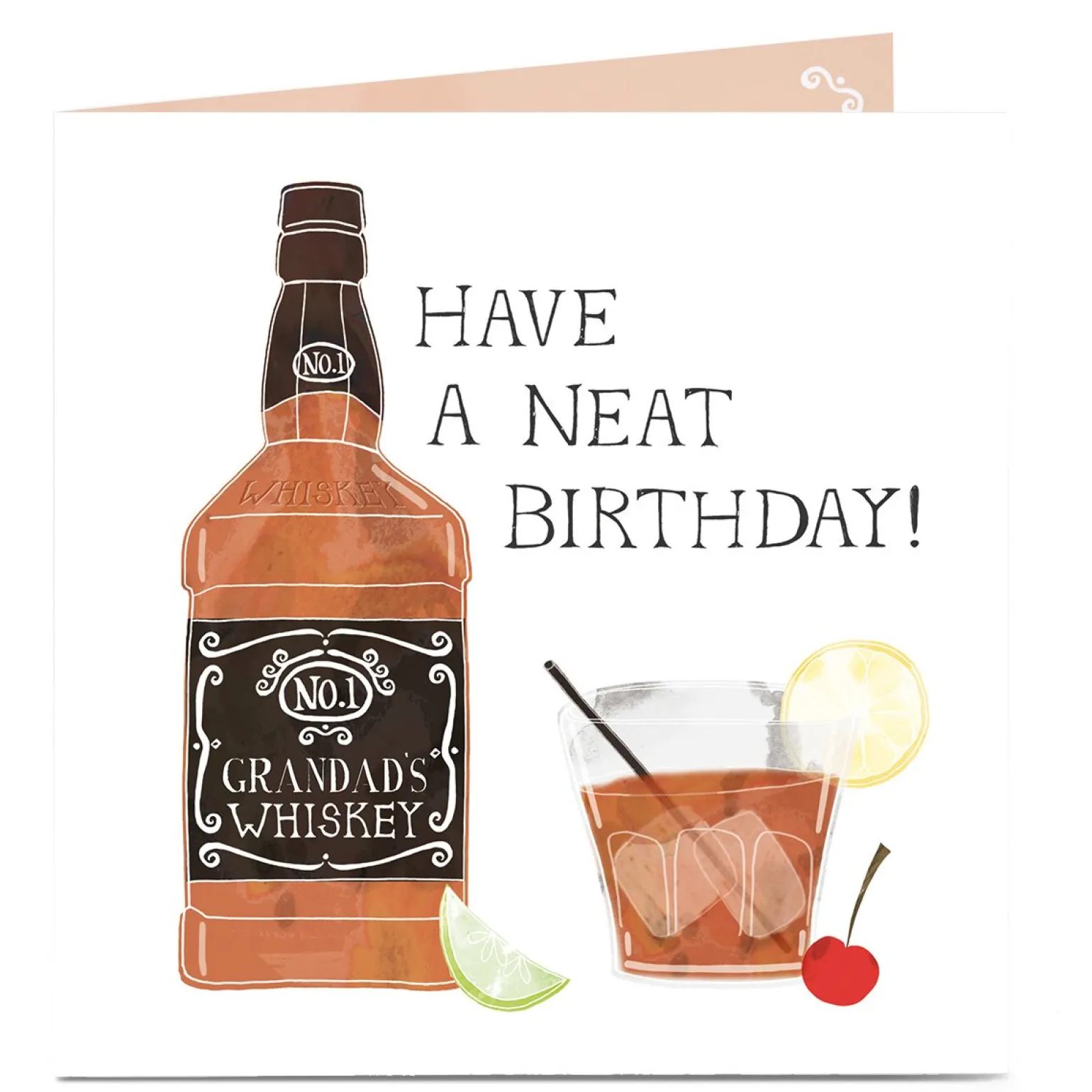 Personalised Birthday Card - Grandad Neat Whiskey