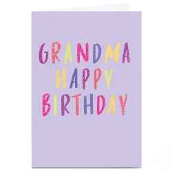 Personalised Birthday Card - Lilac and Bright Letters, Grandma