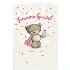 Personalised Birthday Card - Bear With Cupcake, Someone Special