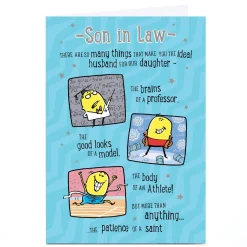 Personalised Birthday Card - Patience of a Saint, Son In Law