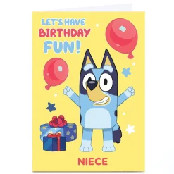 Personalised Birthday Card - Bluey Niece Yellow