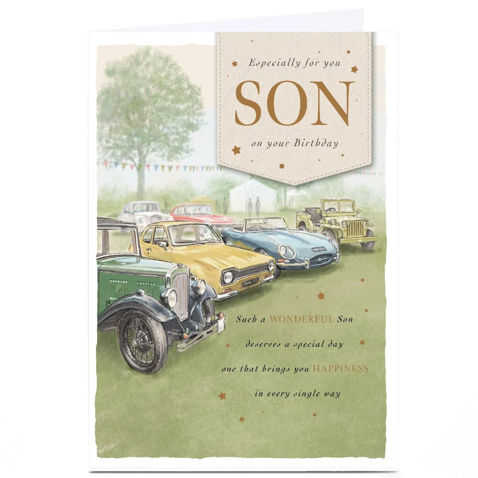 Personalised Birthday Card - Classic Cars, Son