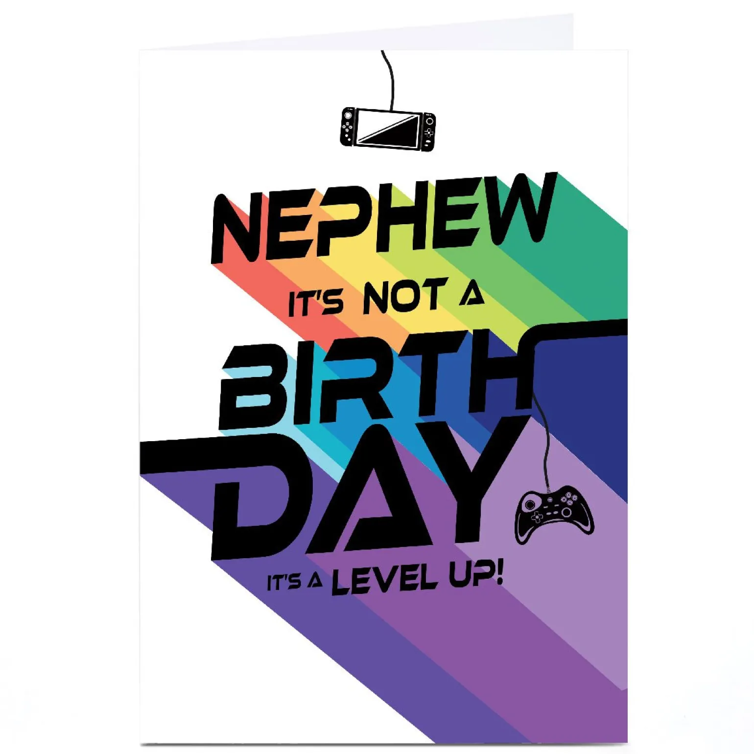 Personalised Birthday Card - Video Game Level Up, Nephew