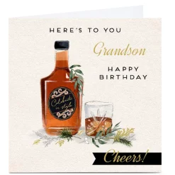 Personalised Birthday Card - Here's To You, Grandson