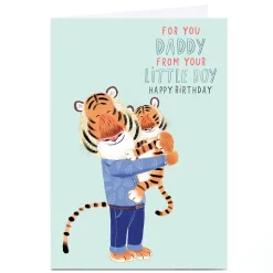 Personalised Birthday Card - Daddy Tiger, From Your Little Boy