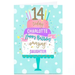Personalised Birthday Card - Birthday Cake Daughter, Any Age