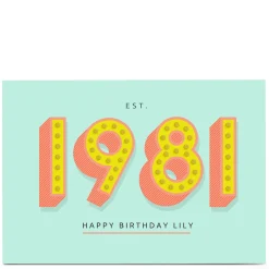 Personalised Birthday Card - Est. 1981
