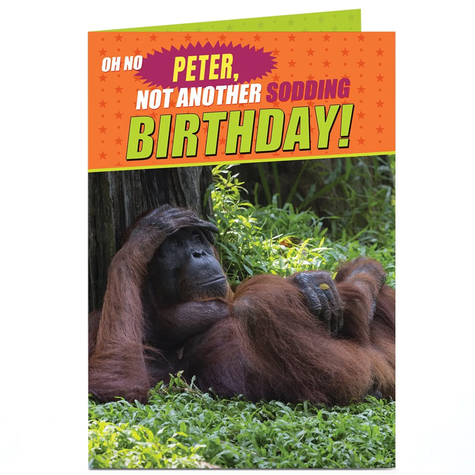 Personalised Birthday Card - Orangutan