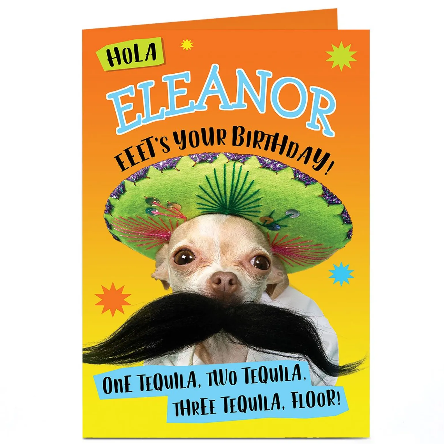 Personalised Birthday Card - Hola Tequila Dog